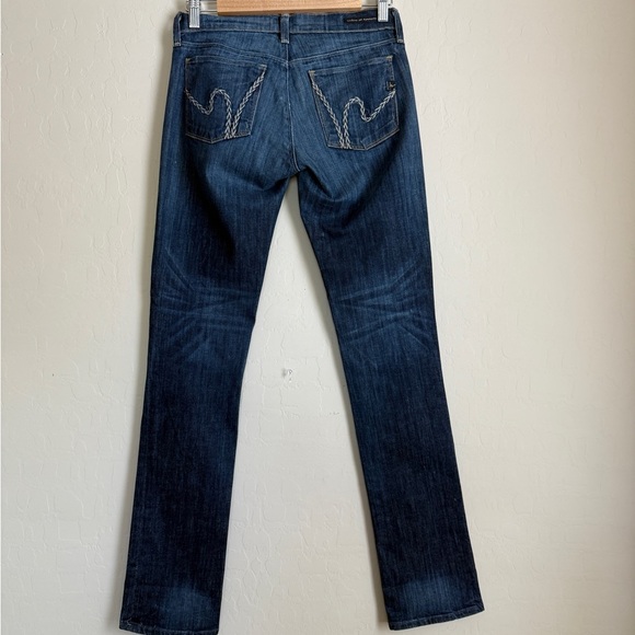 Citizens of Humanity Jeans Low Rise Straight Leg Dark Wash Embroidered 26 - Picture 1 of 10